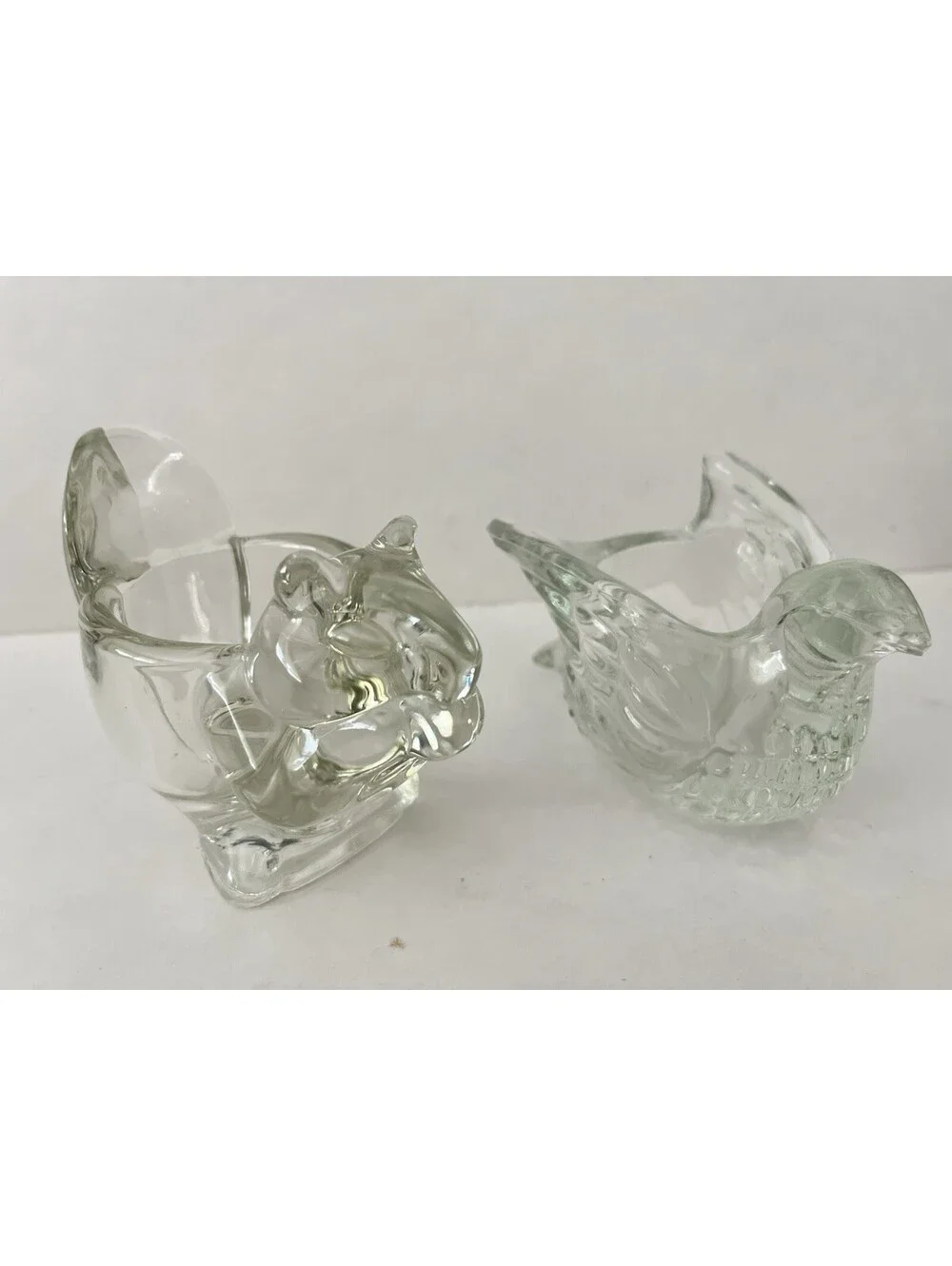 Set Of (2)  vintage Avon Crystal Glass Dove Votive Holders Candle Holder